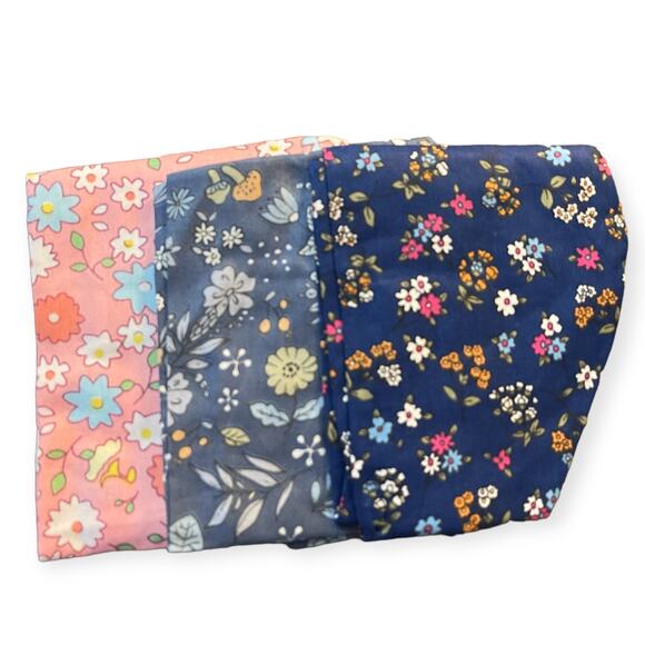 Bouffant Hat Caps 3 Floral Print Working Caps - Picture 1 of 1